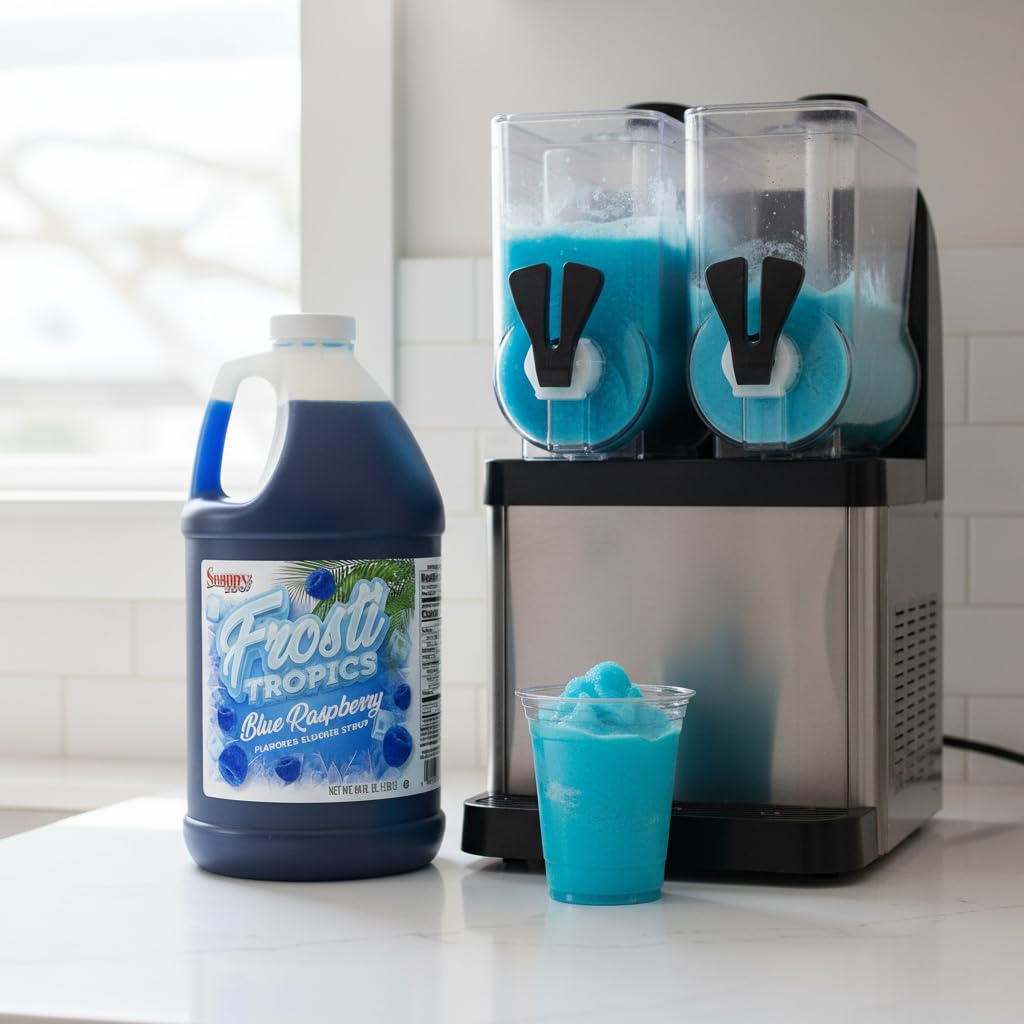 Snappy Frosti Tropics Mix & Match Slushie Syrups, Pick Any 6 Slushie Mixes, Slushie Mix for Frozen Drink Machine, Slushy Syrups for Granita, Slush Mix for Smoothie Blends, 1/2 Gallon