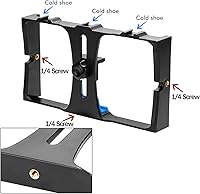Vista 3 de Equipo de video para teléfonos inteligentes, tornillo de 1/4 de pulgada, estabilizador de teléfono celular portátil, jaula de cámara de video
