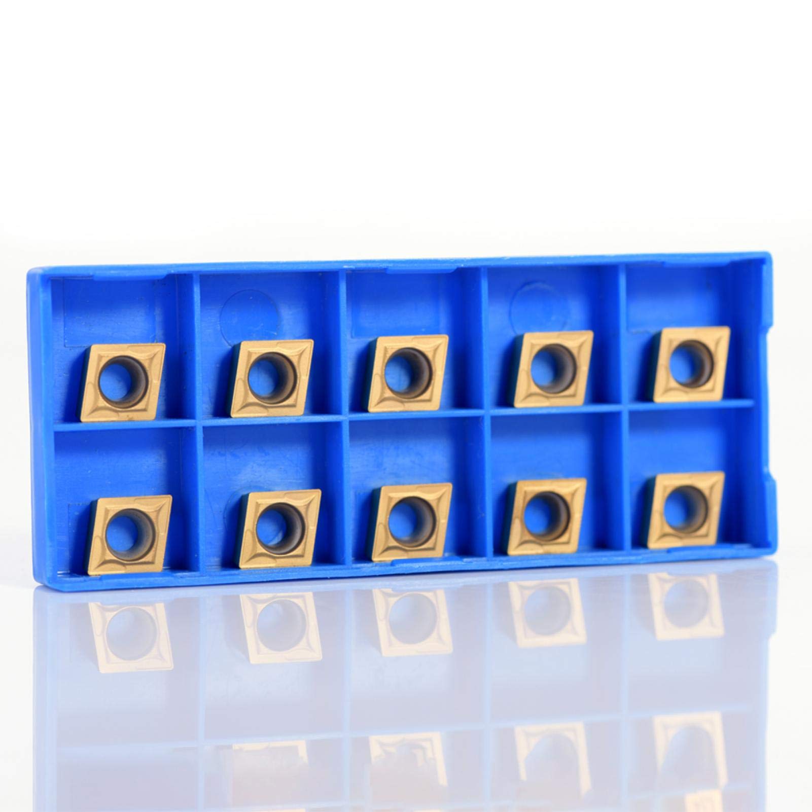 Oumefar #742 10Pcs Golden Cemented Carbide Tips Inserts Set Milling Inserts Turning Tools Ccmt09t304 Ccmt32 5 For Lathe