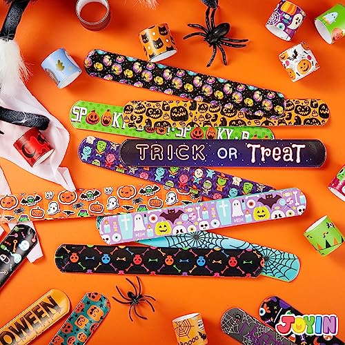 Image of JOYIN 72 PCS Halloween Slap Bracelets for Kids Gift, 36 Different Design Bracelets Bulk for Halloween Party Favor Supplies, Friendship Bracelets for Halloween Goodie Bag Fillers