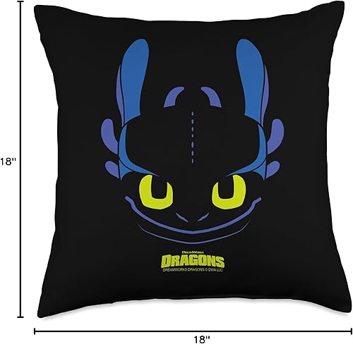 Miniatura 4 de DreamWorks Dragons Toothless Night Fury - Almohada para disfraz de cara grande, 18 x 18 pulgadas, multicolor
