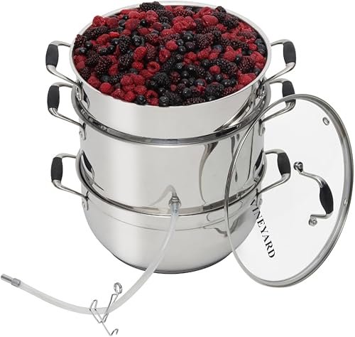 Victorio VKP1150 Juguera a vapor de acero inoxidable con tapa de vidrio templado