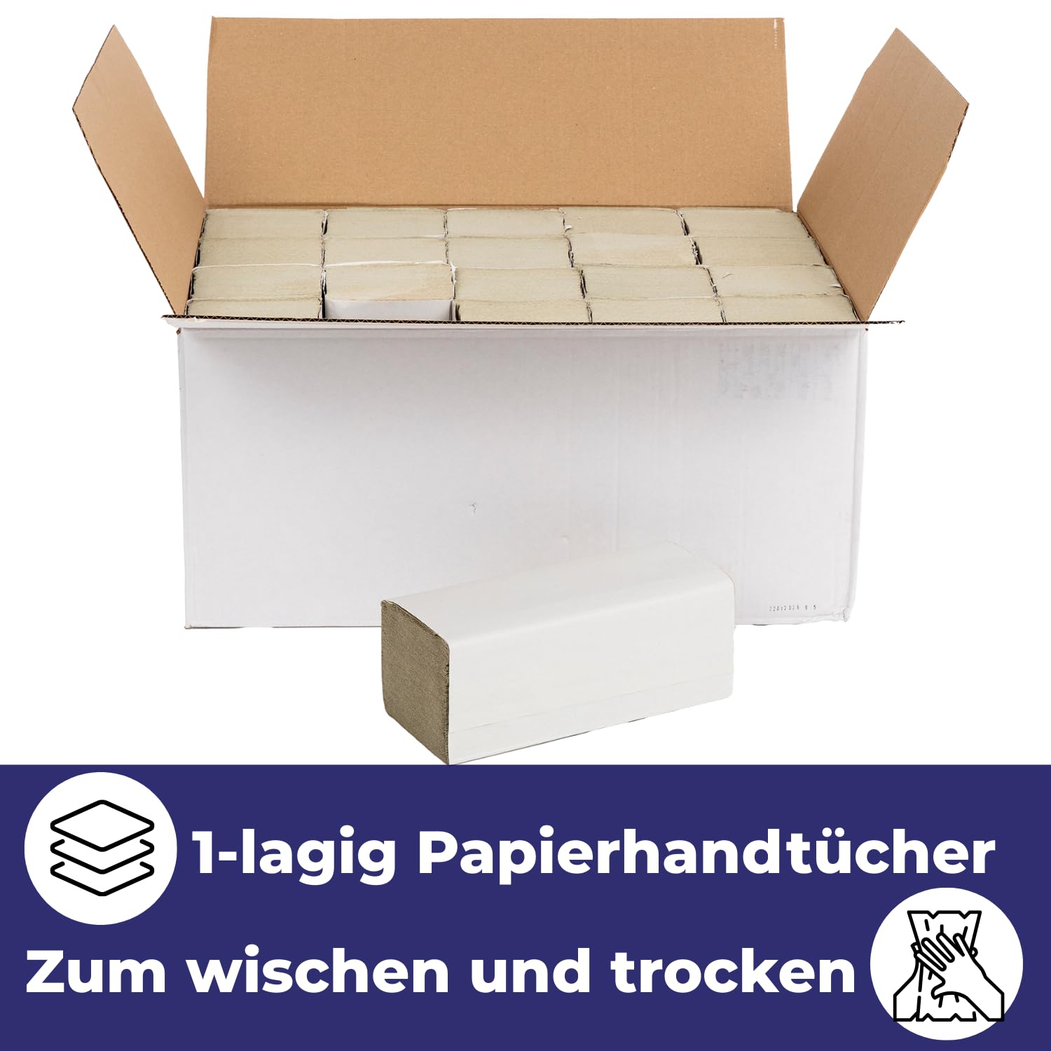 Asciugamani di Carta Intercalati 10000 Fogli, Piegati a V/ZZ, 1 Velo Carta Riciclata Ecologica, Salviette Monouso per Dispenser Ufficio, Bagno e Officina, 25x21 cm (Grigio)