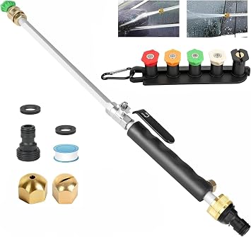 Jet Nozzle High Pressure Hose Nozzle, 7-1 high pressure power washer wand, versatile cleaning tool for gutter, Patio, Car Wash,Gardening, Built to Last for homeowners & garden 7-1