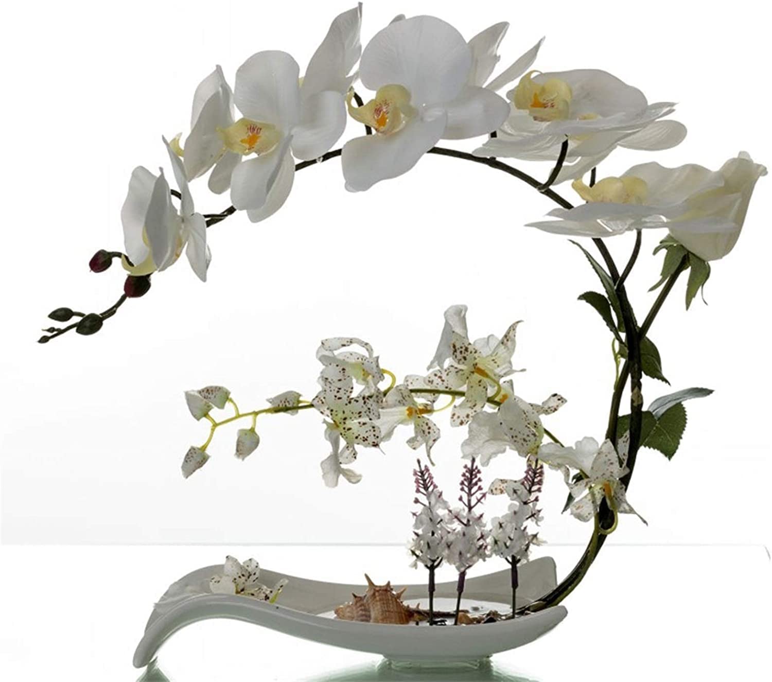 XDLEDMKIZ Orchid Artificial Flowers Botanical Arrangement Artificial Flowers in Vase Orchids Artificial Artificial Phalaenopsis Flowers Home Office Wedding Decor natural
