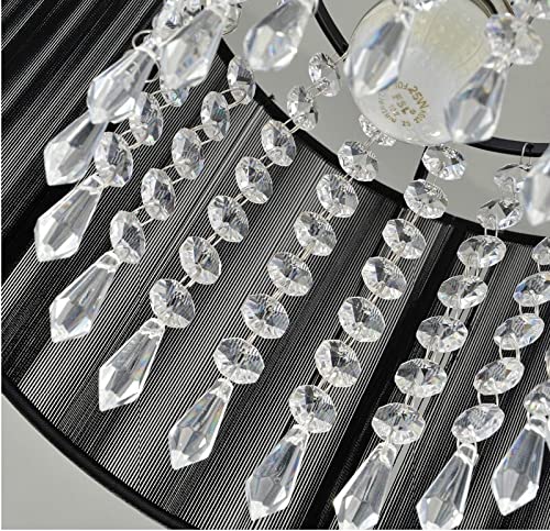 Lustre LED cristal bicolore noir argent brossé à éclairage suspendu - 6