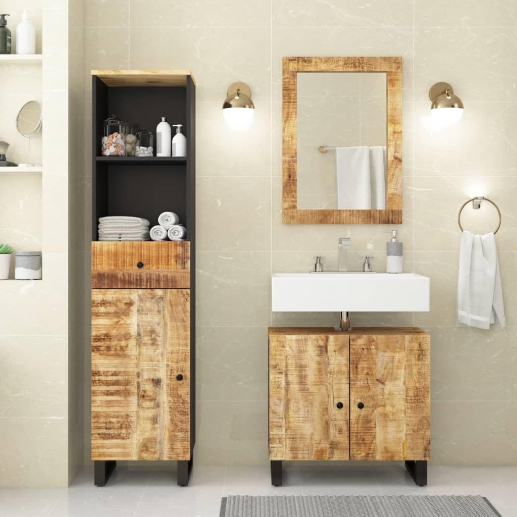 Bathroom Furniture Set Natural Mango Wood Solid Mango Wood Medium 3200637