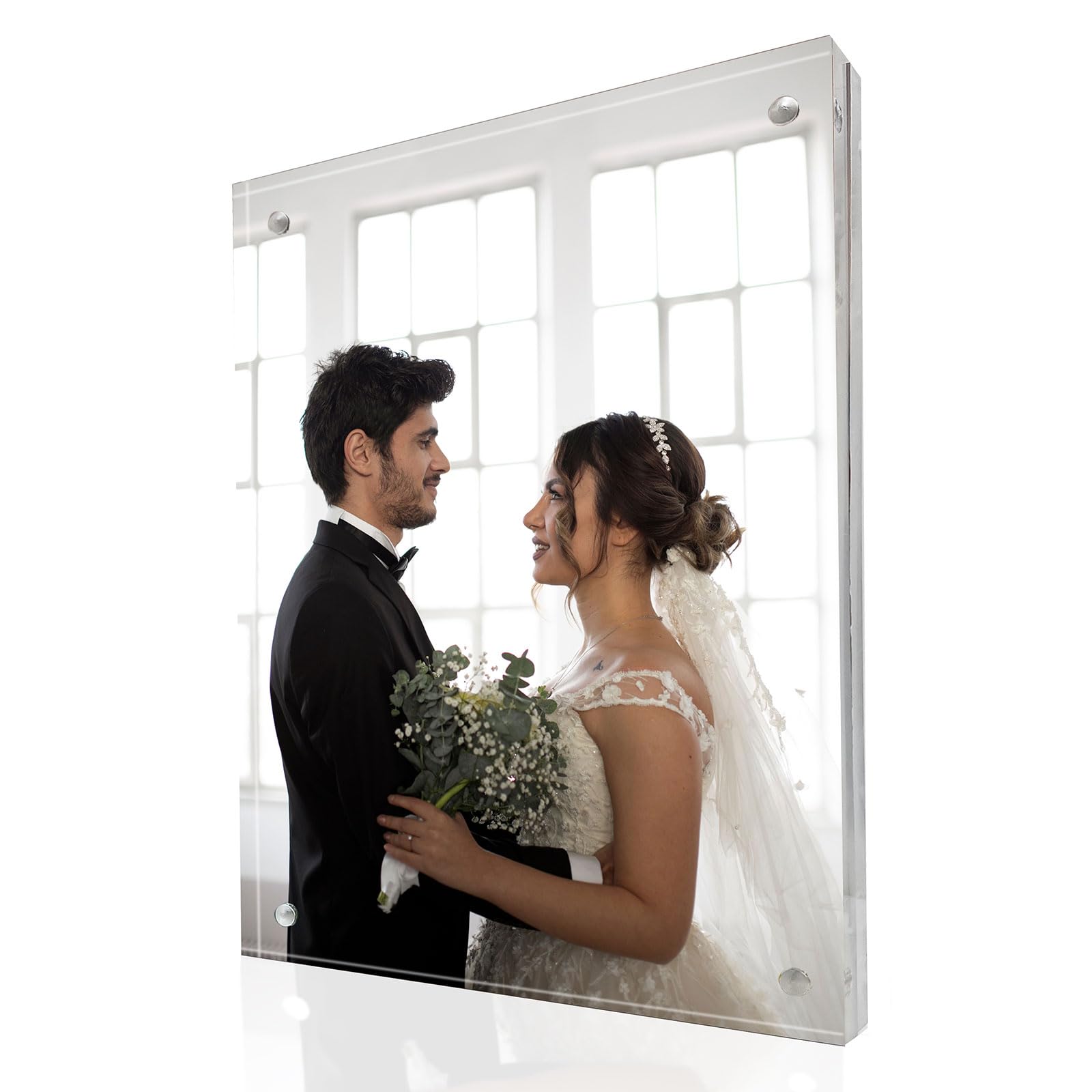 Display Stands Photo Block Frame - Freestanding Magnetic - Home Decor, Art, Posters (DSL5/+) (A5 (210mm x 148mm))