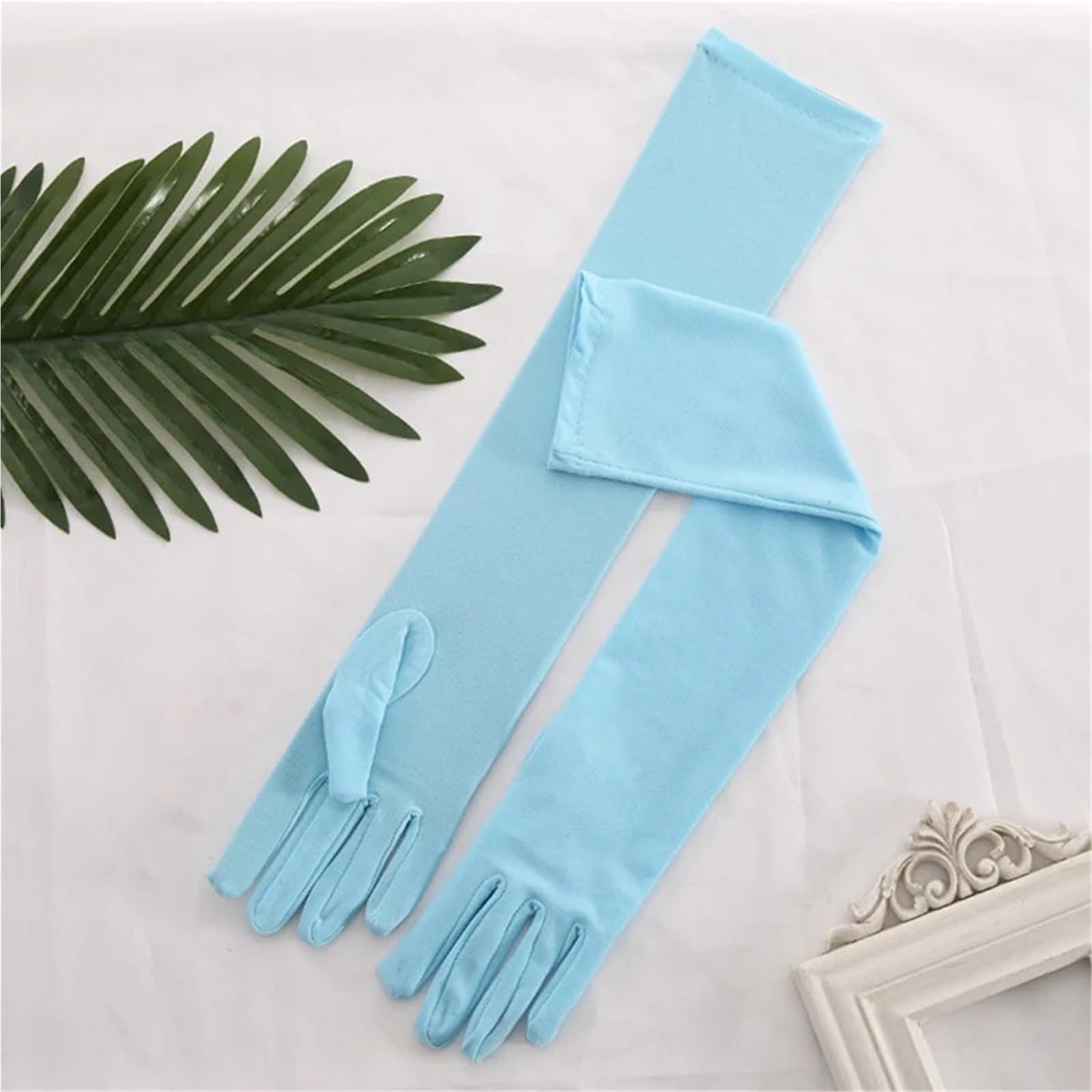 2 pares de guantes largos lisos for mujer, camarera, manoplas ceremoniales for conducir Para Cenas Y Fiestas