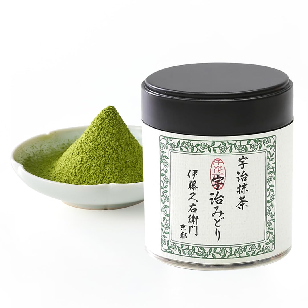 ITOHKYUEMON Kyoto Uji First-Harvest Ceremonial Grade Matcha Green Tea Powder – Authentic Japanese Uji, Japan (20 g / 0.7 oz) – Ujimidori 20 (Grade 1)