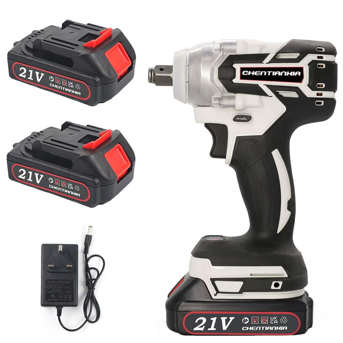 Bryze Cordless Electric Impact Wrench with 2 Batteries - High Torque Ratchet Driver Tool