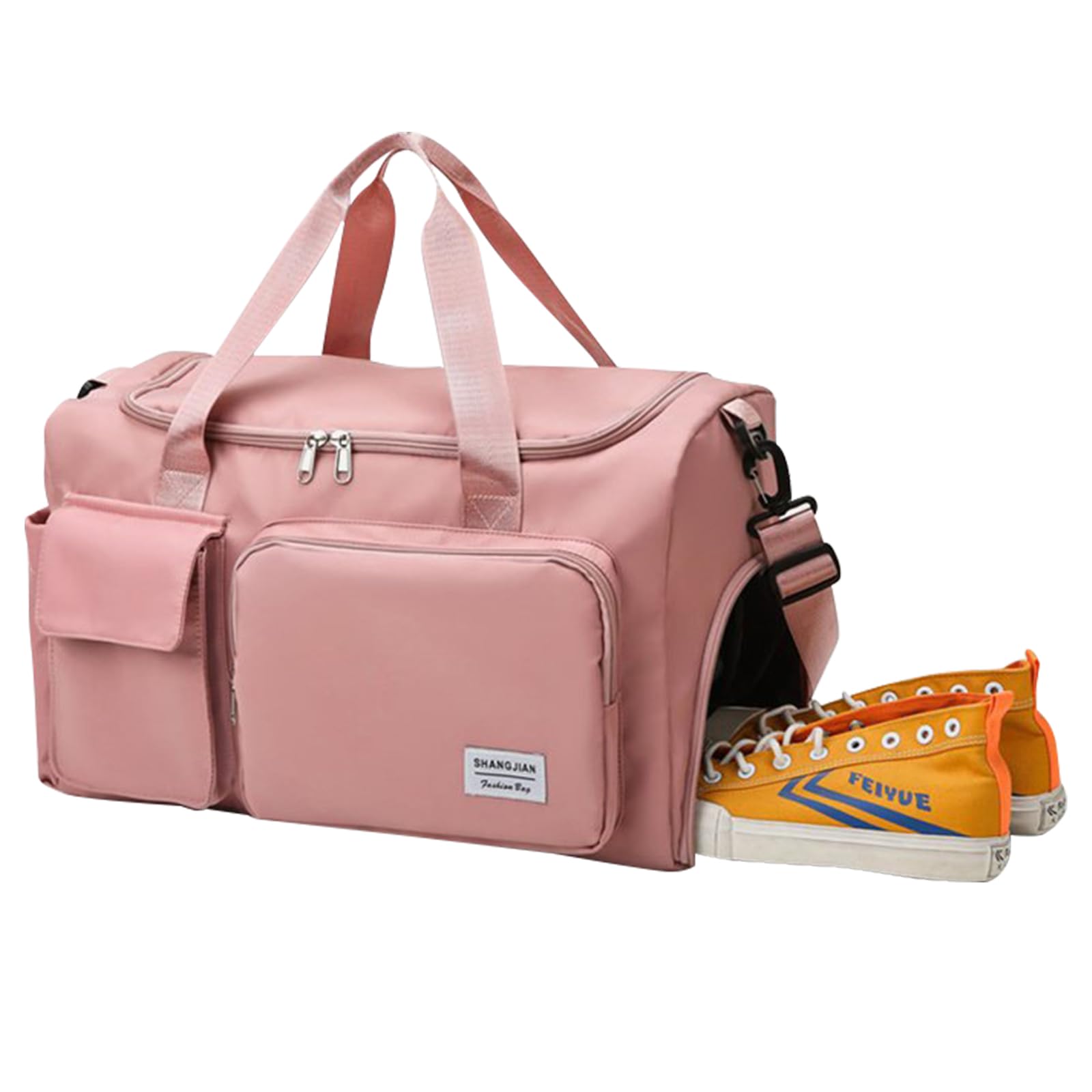 Bolsa de Viaje Plegable Mujer Gran Capacidad Gimnasio con Compartimento Zapatos y Bolsillo Húmedo