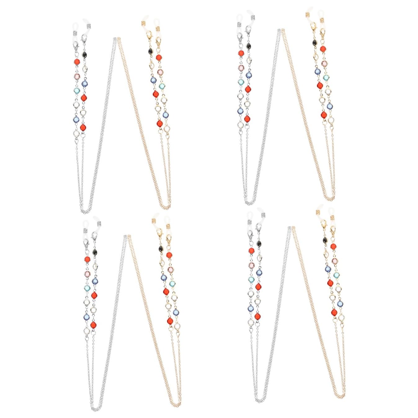 VANZACK 4 Sätze Brillenkette Für Damen Farbenfrohe Sonnenbrillen Halterung Mit Eleganten Accessoires Für Brillen Und Lesebrillen Für Täglichen Gebrauch 2 Stück * 4