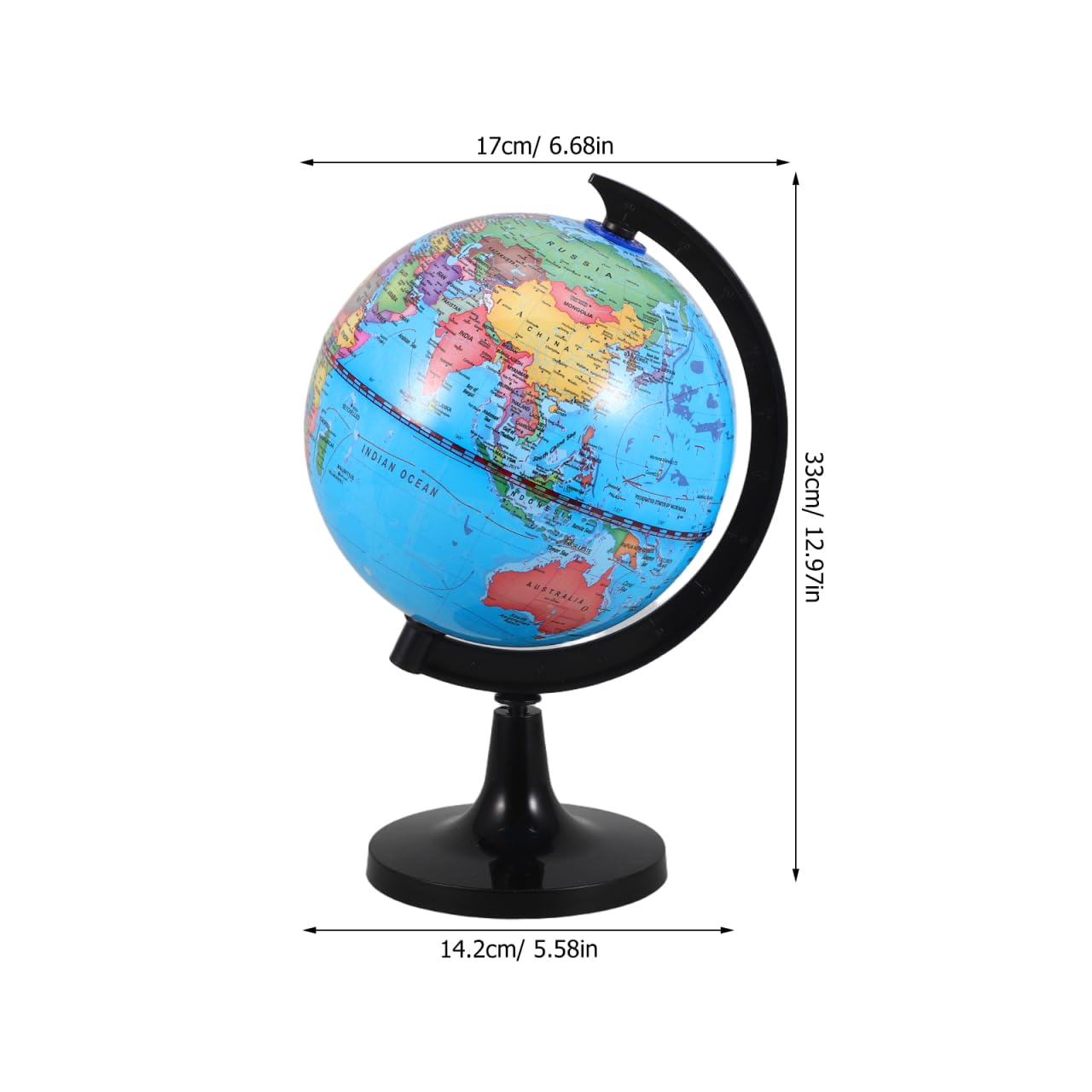 Galpada SchüLerglobus 14.20 cm Mit StäNder Politische Weltkarte Interaktives Lernspielzeug FüR Kinder Geographiematerial SchulzubehöR Und Schreibtischdekor