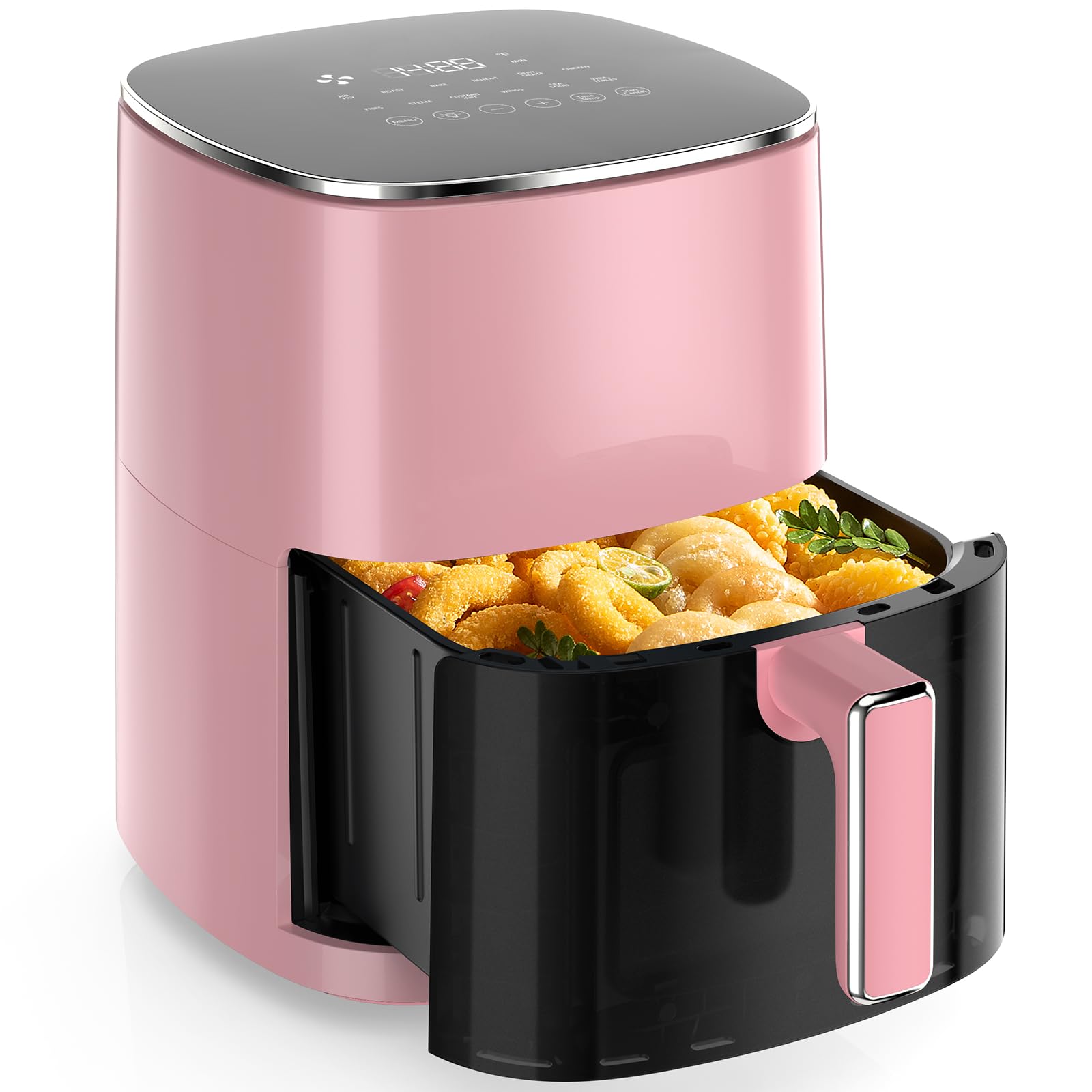 Sweetcrispy 6QT Air Fryer with Window, Square Airfryer Oven 12-in-1 for Family, 400°F Rapid Air Crispy Technology, Roast Bake Dehydrate, Nonstick & Easy-Clean Basket