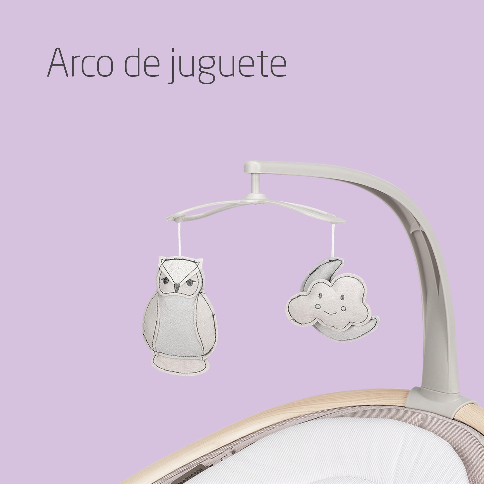Maxi-Cosi Cassia Hamaca Bebé Eléctrica, 0-6 Meses, Máx. 9 kg, Balancin Bebe, 12 Melodías, Rotación 360°, Detección Automática, 5 Velocidades, 2 Posiciones De Reclinación, Classic Beige