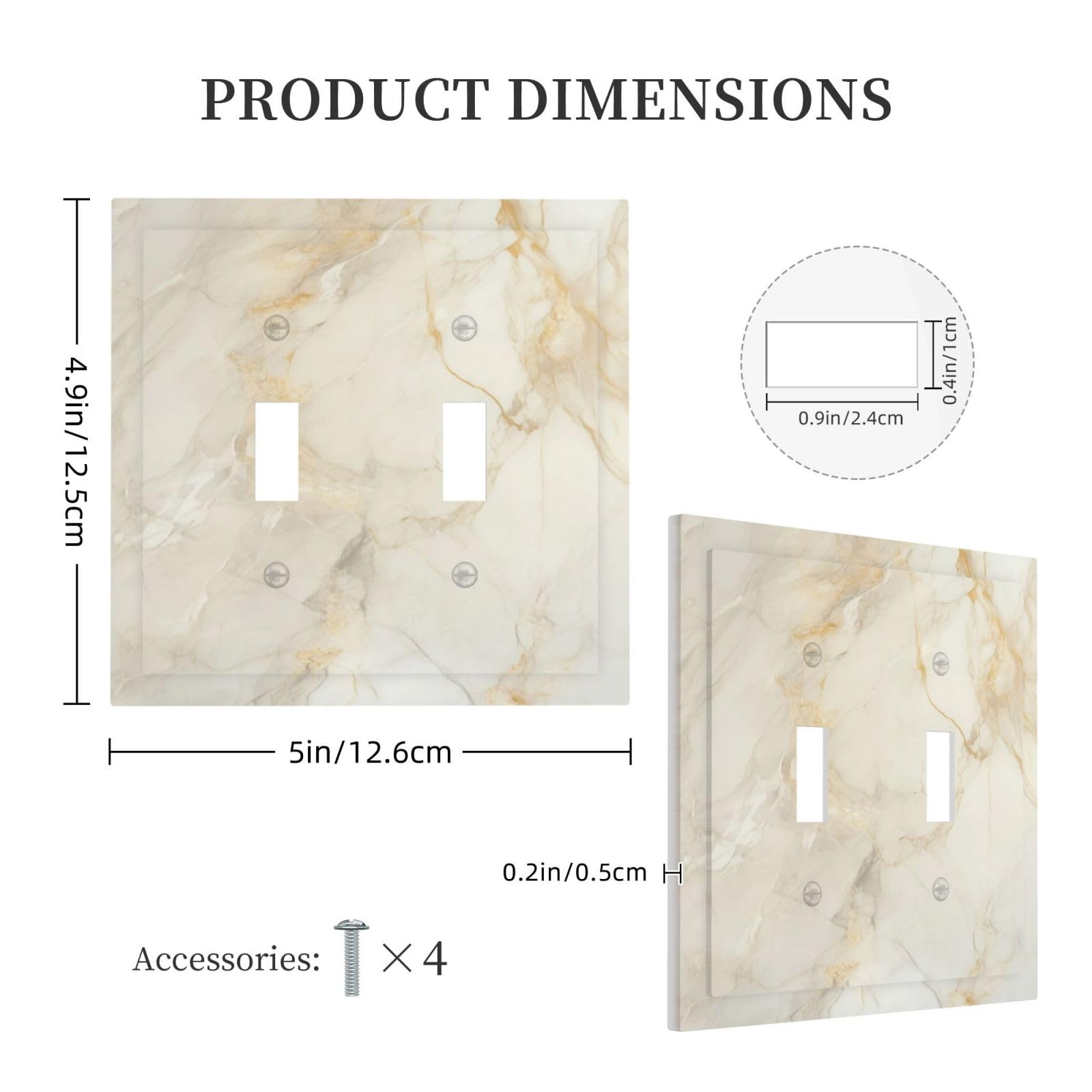 Beige Gold Marble Wall Plates - Decorative Switch Plates -5 Beige Gold Marble Wall Plates - Decorative Switch Plates -5