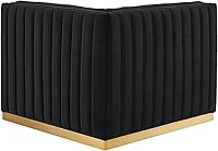 Vista 279 de Modway Conjure - Sofá seccional tapizado de terciopelo de alto rendimiento, con canal, silla sin brazos en negro y gris