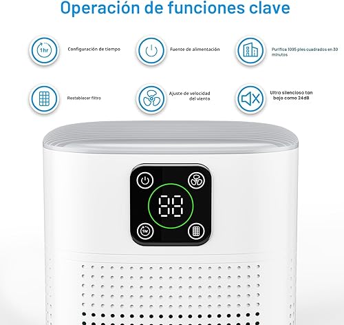 Miniatura 3 de Purificadores de aire para dormitorio, Honeyuan H13 HEPA purificador de aire para el hogar, habitación grande, 1095 pies cuadrados, purificadores