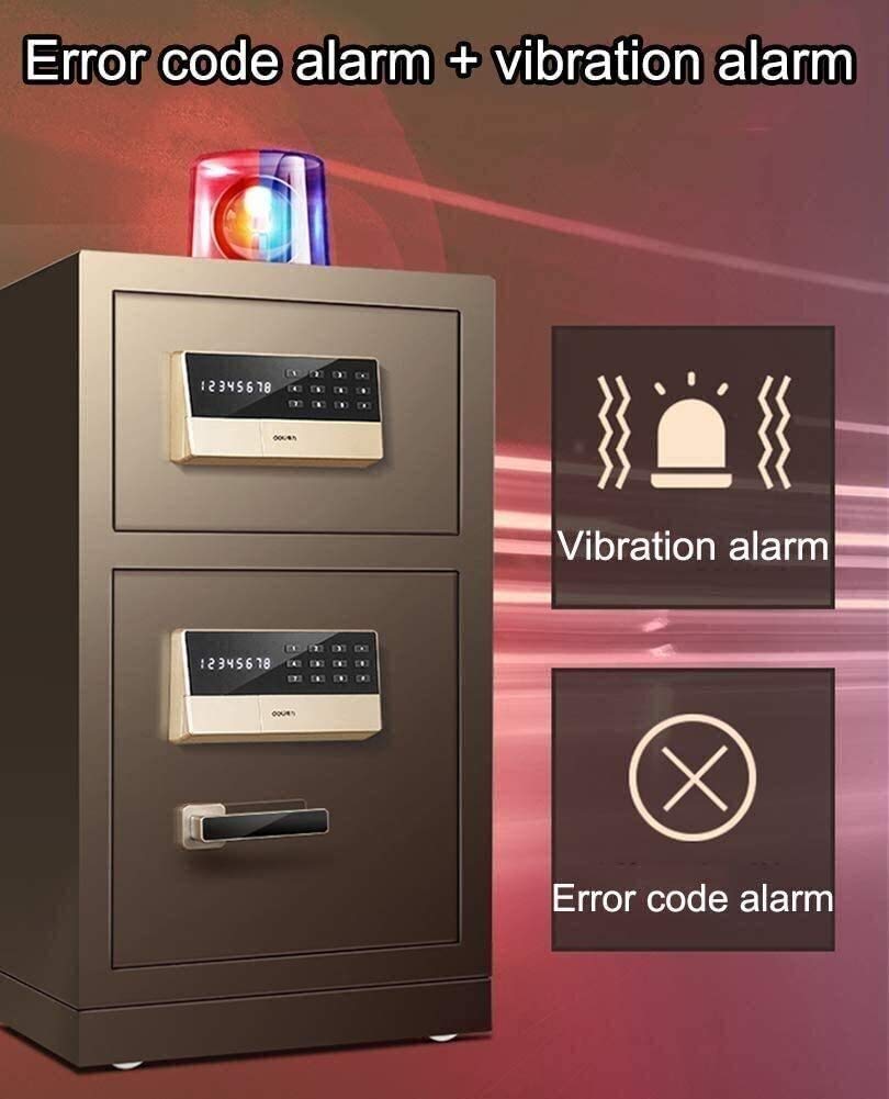 Caja fuerte ignífuga e impermeable, caja de seguridad digital con teclado, llaves de anulación manuales, gran caja fuerte de acero para dinero, pasaportes, documentos para seguridad del hogar