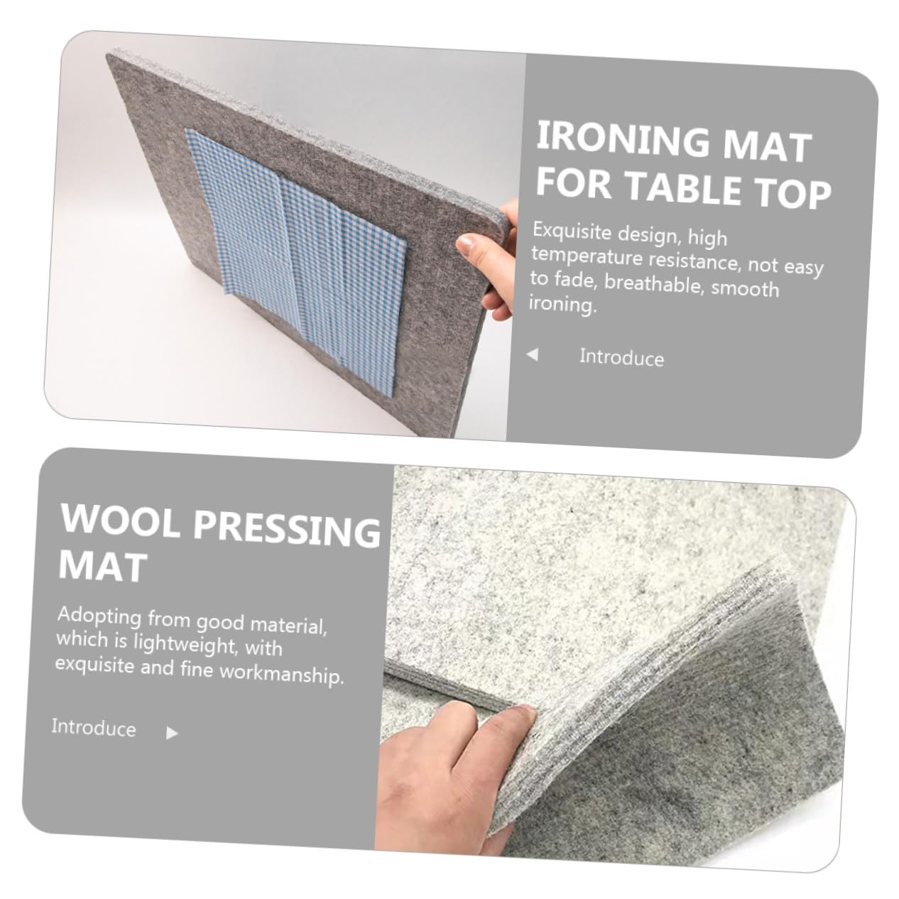 Almohadilla de Fieltro de Lana Ligera y Absorbente de Vapor de Planchar de Mesa para Protección y Uso Práctico en Planchado de Ropa