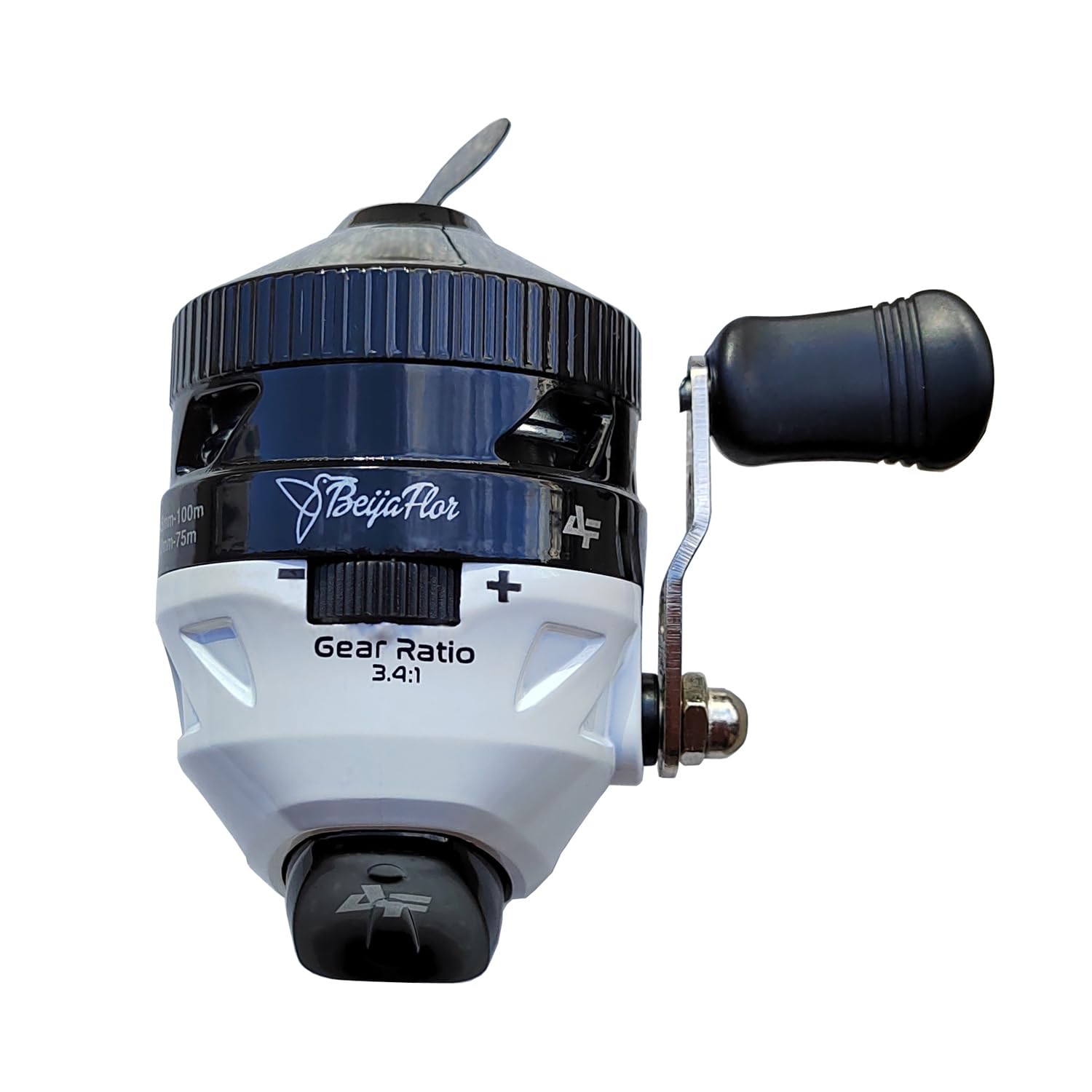 12 pounds Smooth Drag Spincast Reel High Speed 3.4:1 Gear Ratio Trouble Free Push Button Bait Casting Right Hand Retrieve,Durable Metal Gears Pre-Spooled with Monofilament Line