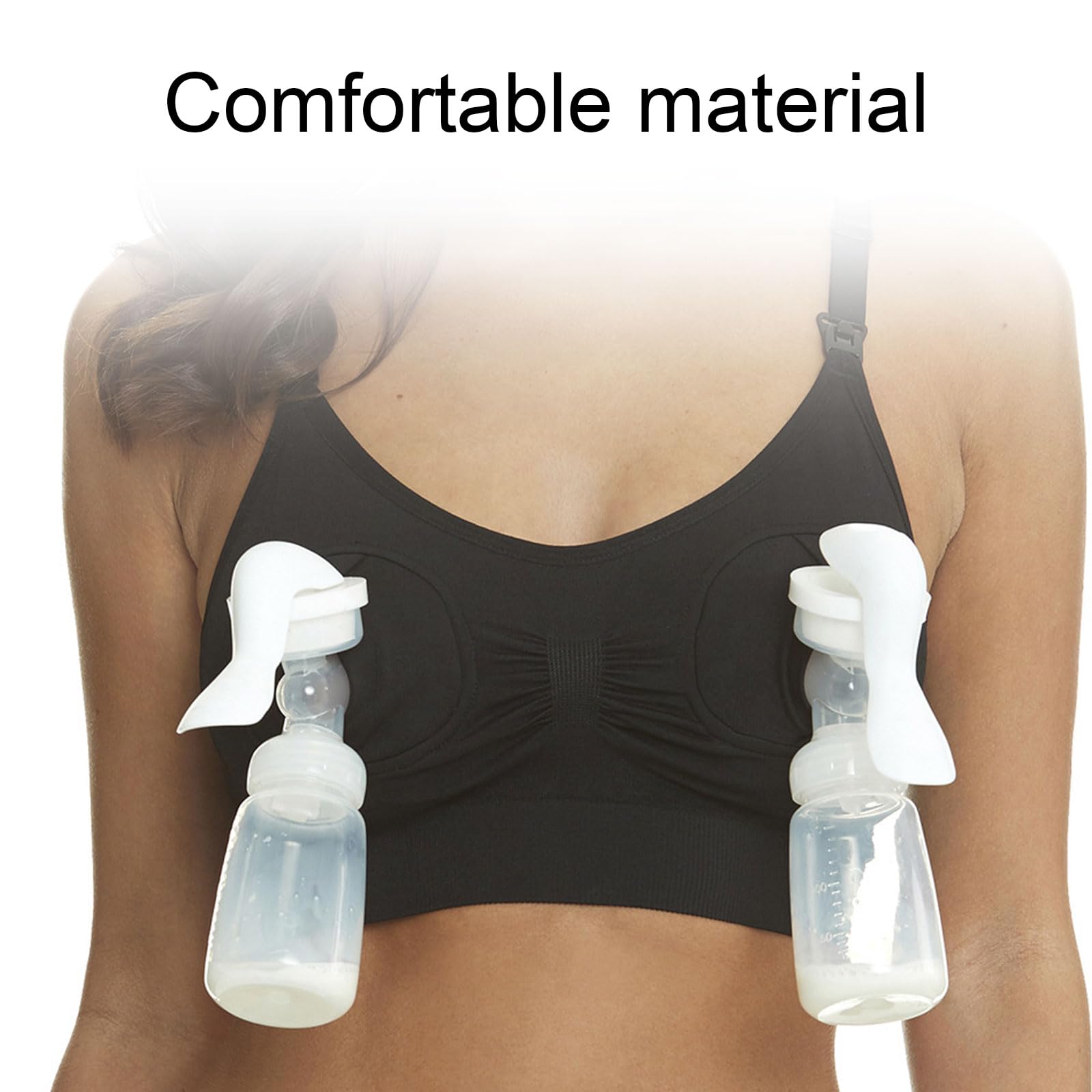 GWAWG Soutien-Gorge Allaitement sans Mains -Lait Main Libre avec Imprimé Léopard/Noir, sans Armatures (Tailles M-XXL)