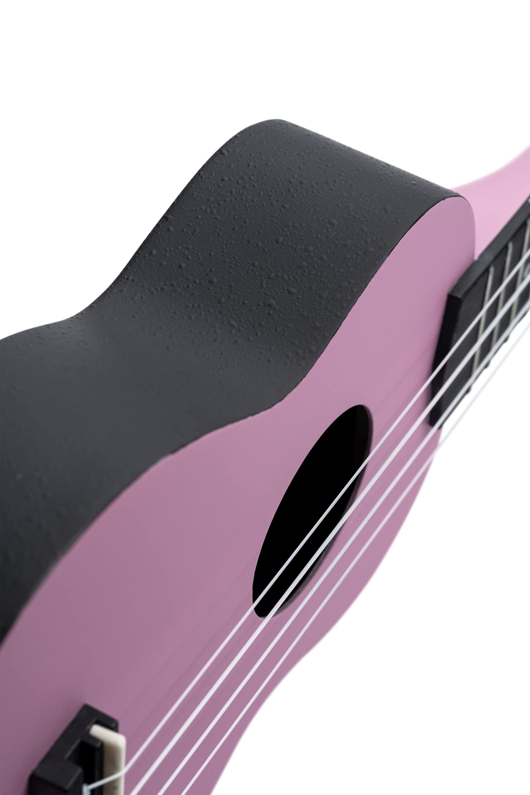 Ortega Guitars Ukelele Soprano rosa - Keiki K2 - Kit de inicio incluye afinador, correa, 5 púas medianas y bolsa de dibujo - pastel/polvo de hada (K2-FYD)