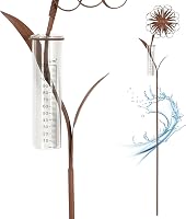 JUJOYBD 110 cm-es esőmérő kerti dekoráció, fagyálló üveg esőmérő rúddal 8