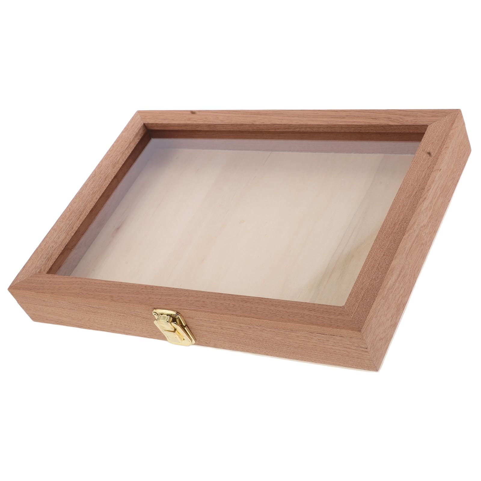Abaodam Rechteckige Schmuckkästchen mit Transparentem Deckel Rustikale Vitrine für Zuhause Platzsparender Organizer für Schmuck und Dekoration