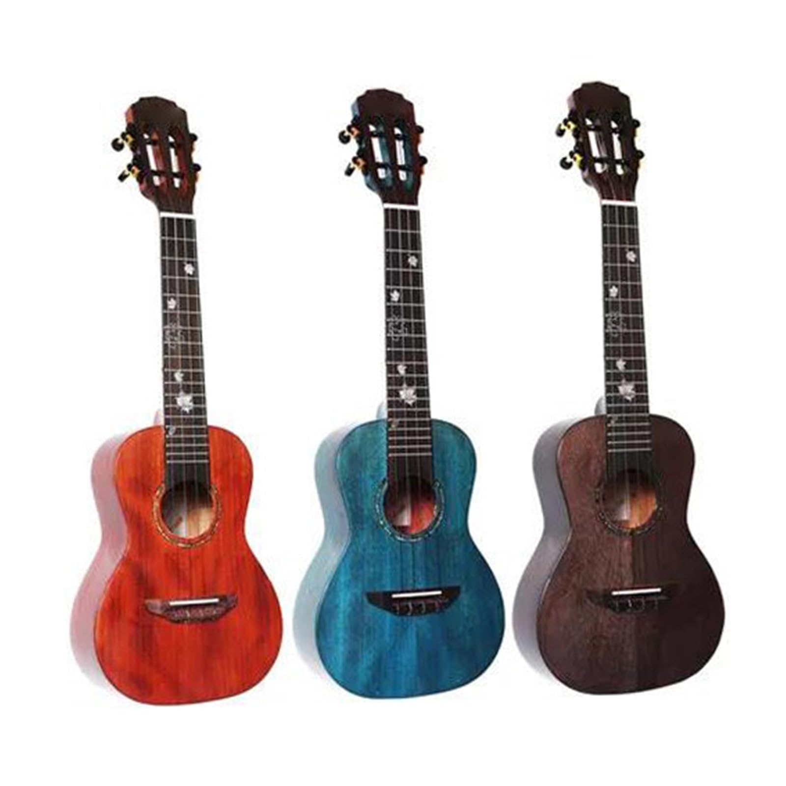 Ukulele Instrumenty Muzyczne Ukulele Dla Początkujących I Dorosłych 23 Cale Lite Drewno Mahoniowe Połysk W Zestawie Pokrowiec Tuner Capo Pasek Wytrzymały(B)