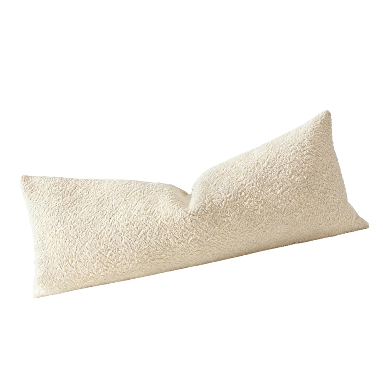Msioytog White Interlaced Soft Lumbar Pillow Cover In Breathable Polyester With Neutral Color Preferences Home Decoration Pillowcase