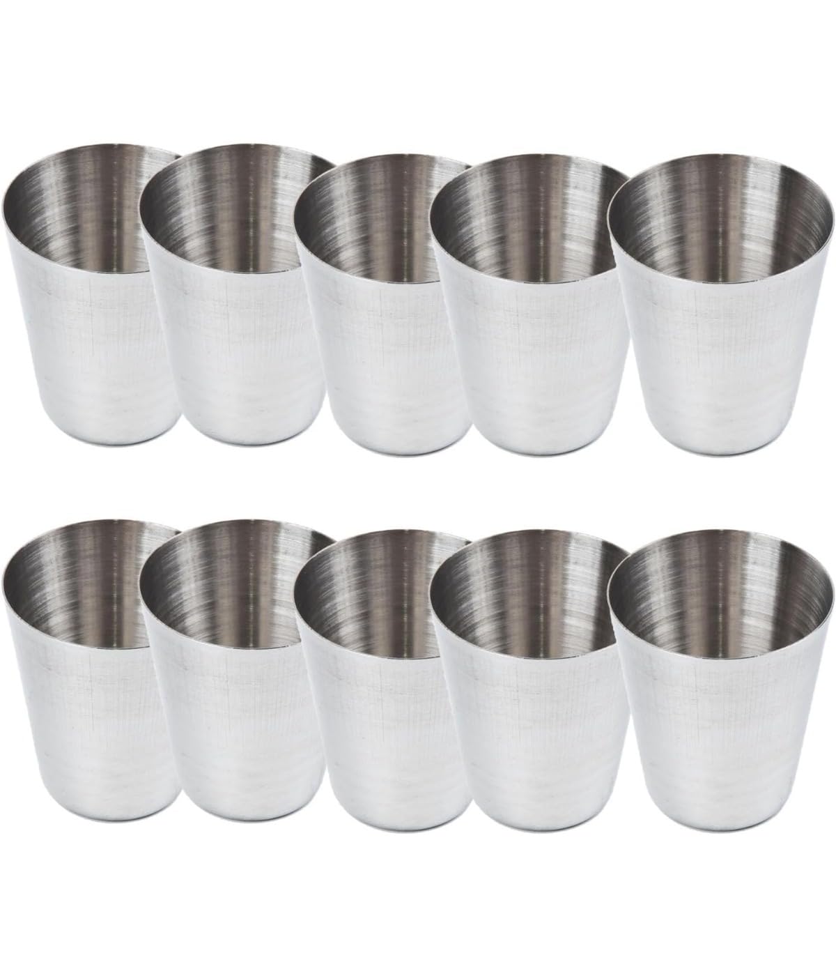 Edelstahlbecher, Stapelbar Becher, wiederverwendbarer Metall-Bierbecher, für Camping, Wandern, Outdoor, Indoor-Aktivitäten, Silber, 10 Stück (320Ml)