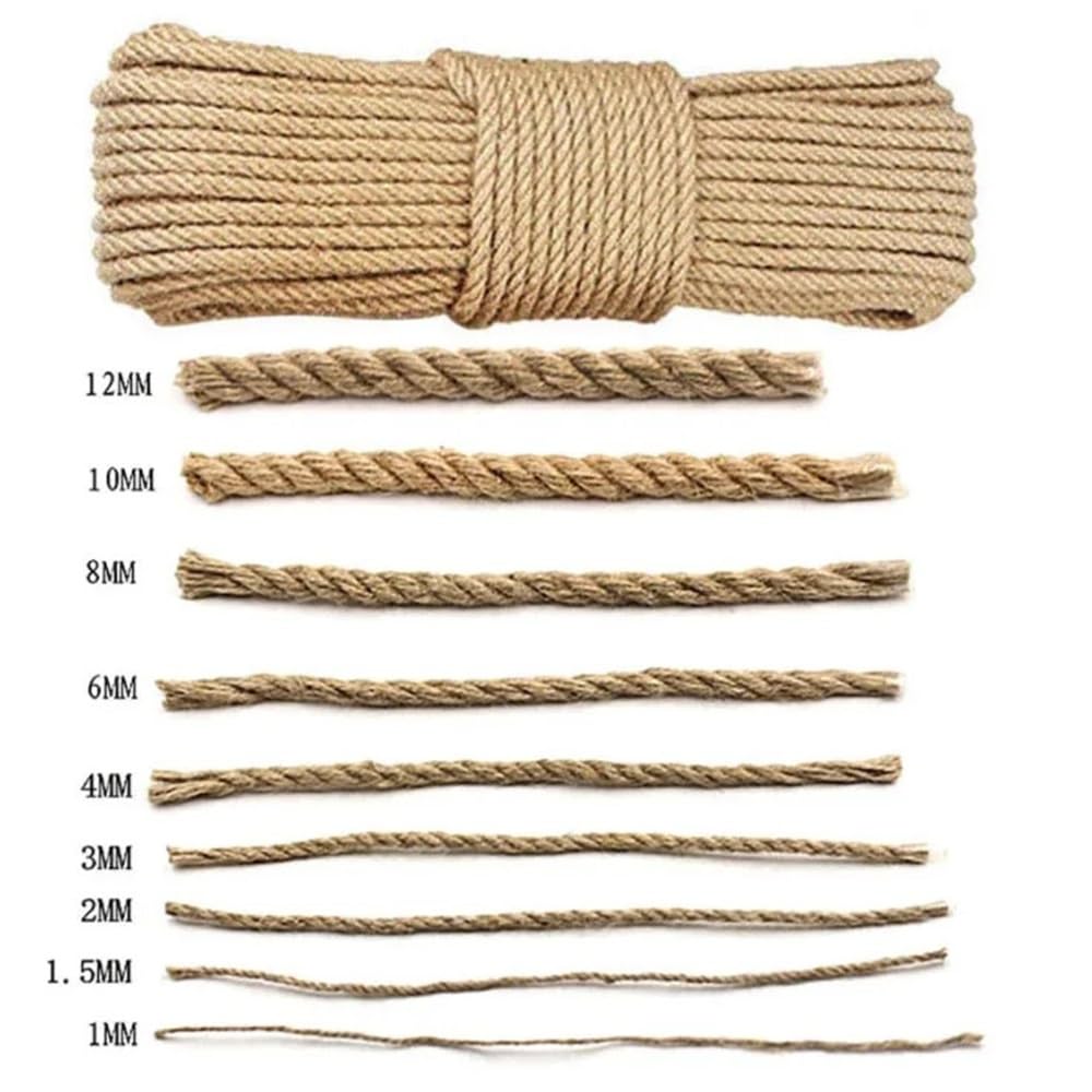 Corda di iuta, Corda di iuta, adatta for tessitura, artigianato fai-da-te, decorazione for graffiare animali domestici, diametro 20-26 mm, lunghezza 3 metri(24mm3m)