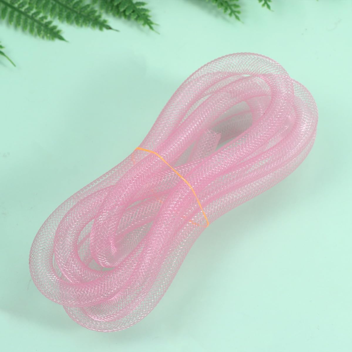 SEWACC 8mm Nylon Braid Tube Mesh Cord for Jewelry Making, 8pcs Elastic Nylon Yarn Cord for DIY Necklace and Anklet Craft Supplies Random Color
