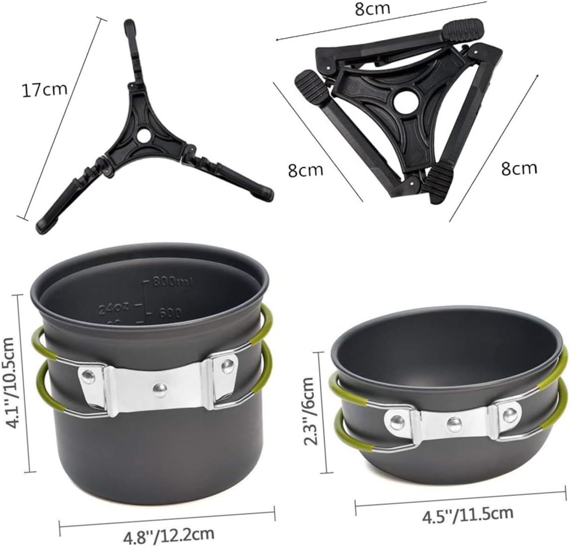 1set Portable Camping Cookware Kit for Outdoor Cooking Includes Pot Stove and Utensils Lightweight and for People for Hiking and Picnics