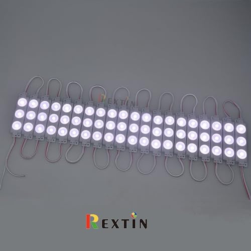 Miniatura 7 de Rextin 200PCS Super Bright 3LED 2835 LED Module Red IP68 Waterproof Decorative Light for Letter Sign Advertising Signs Back with Tape Wire Crimp Cap