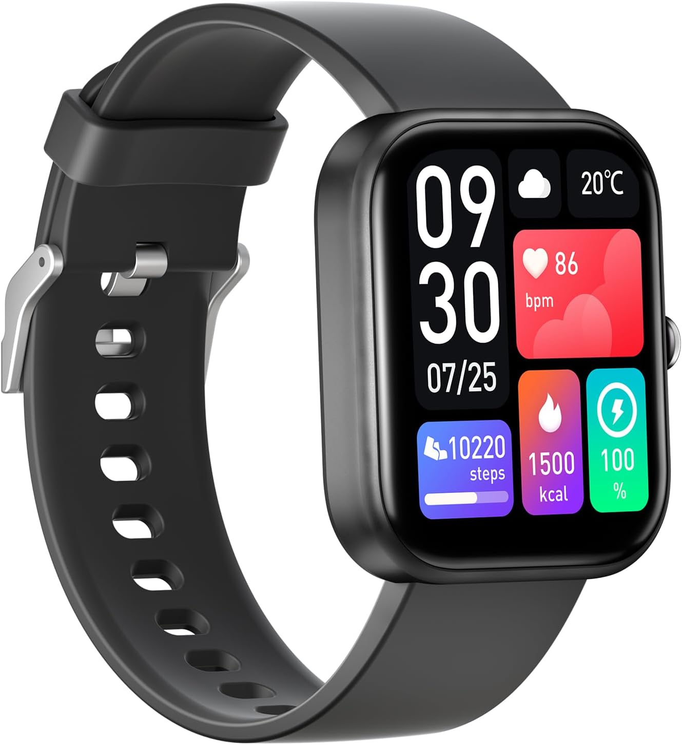 GTS-5 Bluetooth Smartwatch for Android & iOS (5 Colors) – Watch to Make Calls & Send Texts – Fitness Tracker: 100 Sport Modes/Step Counter - Black