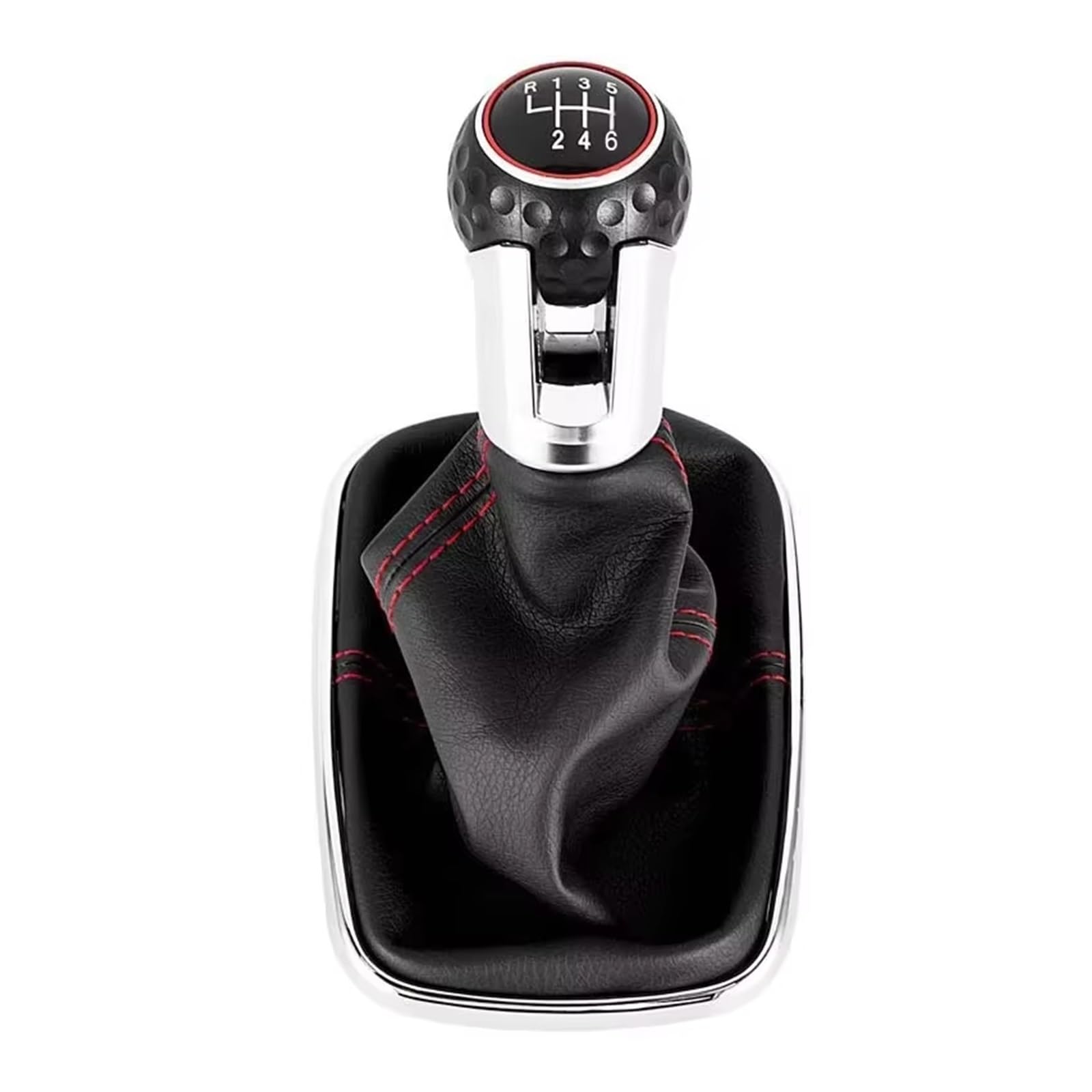 Qwqaab 6 Speed A Manual Gear Knob For Golf 4 Iv Mk4 For Gti R32 For Jetta Bora Manual Gear Shift Knob Pu Gaiter Boot 5/6 Speed 12Mm(6 Speed A)
