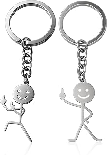 ZWWOGE 2 Pcs llaveros para parejas o amigos. Regalo original para aniversario, san valentin, cumpleaños. Llaveros encajabl...