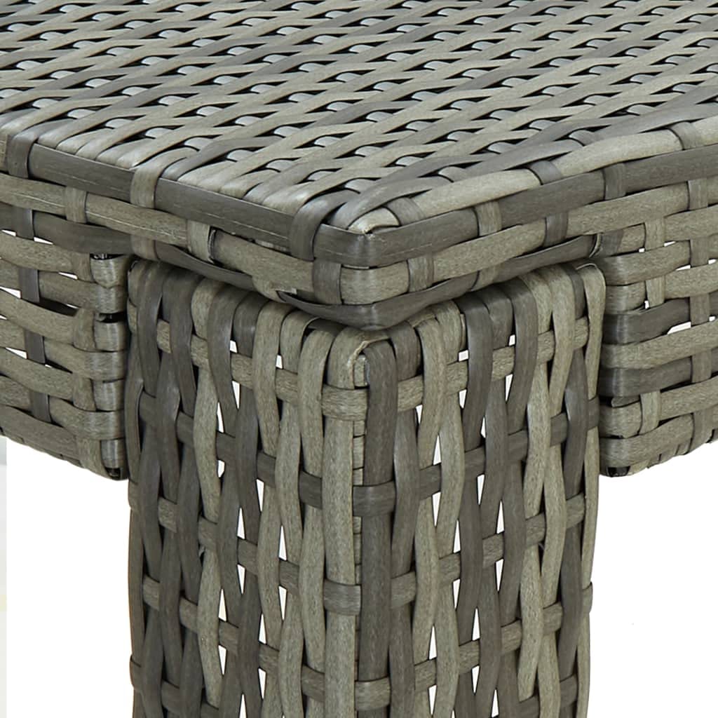 vidaXL Garten Bartisch Gartentisch Stehtisch Bistrotisch Partytisch Balkontisch Terrassentisch Gartenmöbel Grau 100x60,5x110,5cm Poly Rattan