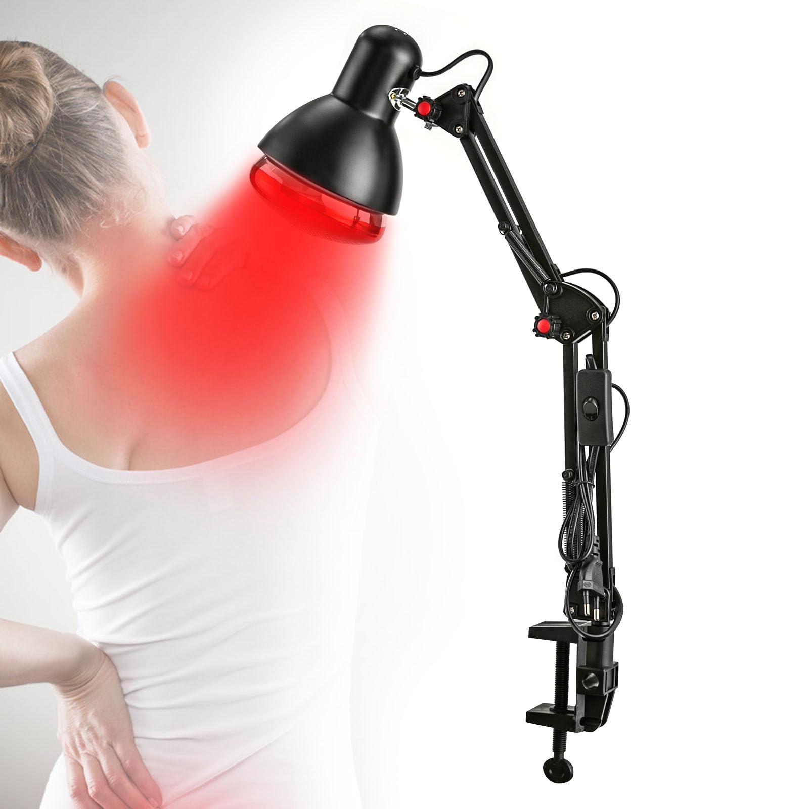 Lampe LED rouge 150W infrarouge avec support pour thérapie de lumière infrarouge 360°