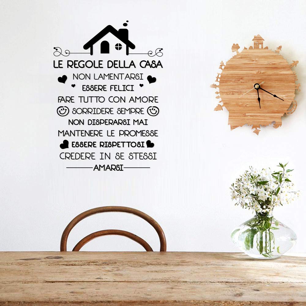 PLIGREA Decalcomania Per Porta Adesivo Murale: Frasi Motivazionali In Vinile 34x12 Cm, Bianco E Nero, Per Casa E Ufficio