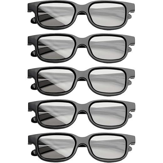 QuickHaven 5 Piece 3D Glasses for 3D Movies Set, 3D Glasses for TV, Movie Glassess Suitable for Seeking A Comfortable Viewing Experience and Immersive 3D Experience
