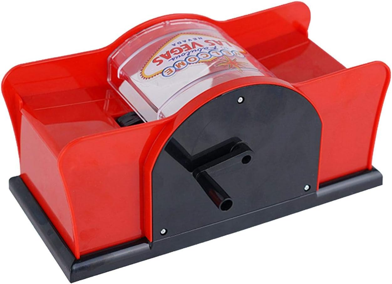 Kapoki 2-deck Card Shuffler, Manual Poker Card Shuffler - Hand Crank Casino Card Shuffler - Playing Card Shuffler - Standard Playing Card Decks - Quiet And Easy To Use, 23×11×11cm