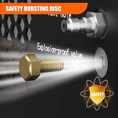 Miniatura 8 de TOAUTO Compresor de aire A1X PCP, 4500Psi 30Mpa, sin aguaaceite, arranque de un botón, disco de estallido, alimentado por automóvil 12 V CC o 110 V