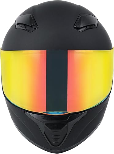 Miniatura 5 de Casco integral negro para motocicleta, moto de calle, carreras para adultos, WS-607 aprobado por DOT (con rojo cromado, XL)