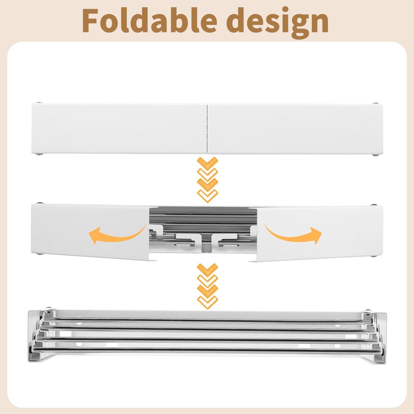 WäSchestäNder Wandmontage, WandwäSchetrockner Weiss, 60cm WäSchestäNders Wand Klapp, Rostfreier WäSchestäNder FüR Balkon, Schlafzimmer, Badezimmer
