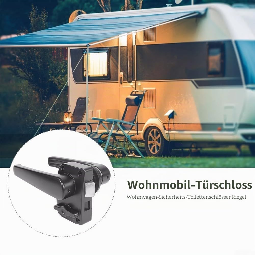 Türgriff-Schloss, schwarz, Wohnmobil, Badezimmer, Toilette, Türschlösser, Griffhebelriegel für Wohnwagen, Boote, Wohnmobile, Yachten