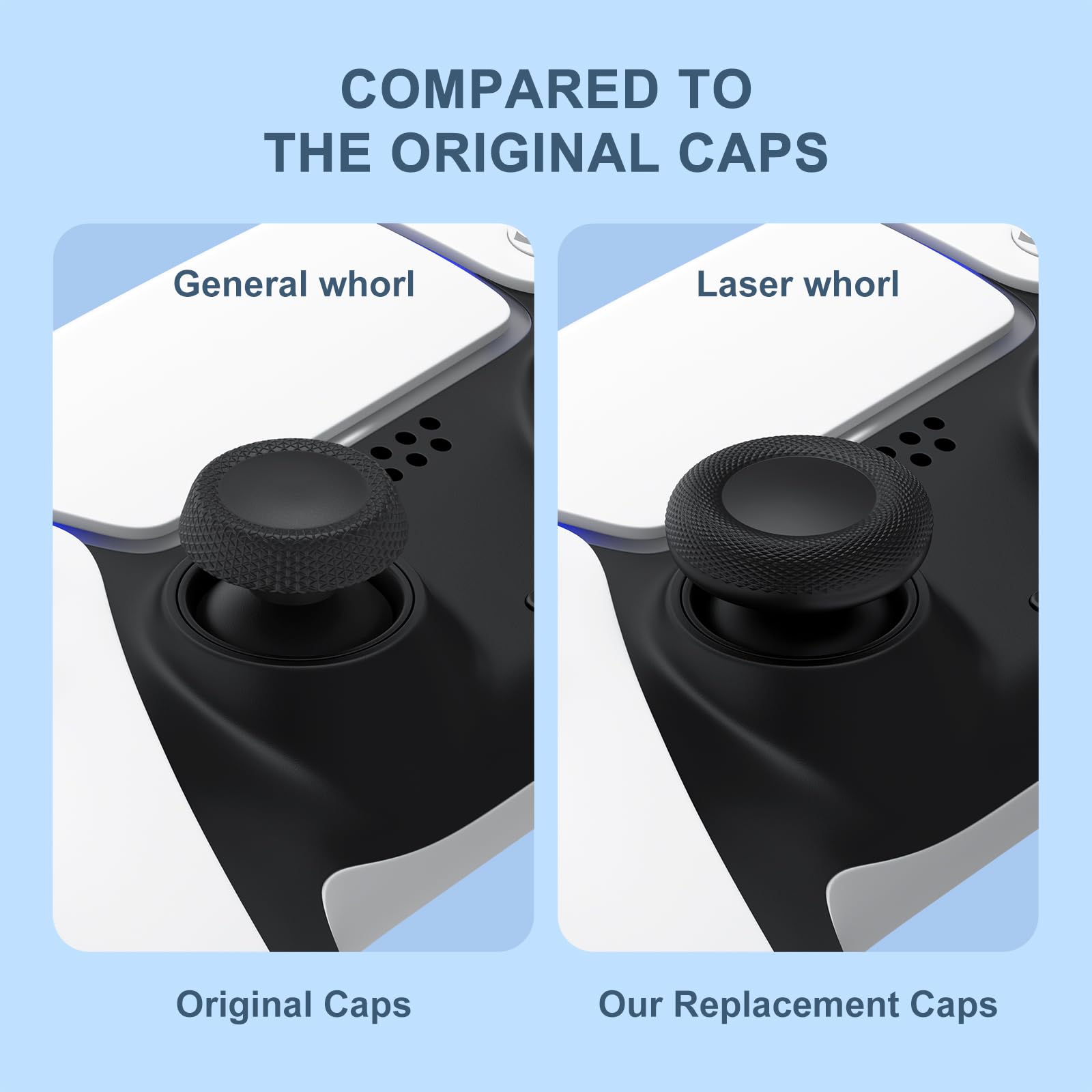 Replacement Joystick Grip Caps for PS4/PS5 Controller, PS5/PS4 Thumb Grips Caps, Anti-Stickiness, Anti-Slip, Anti-Scratch, Anti-Fingerprint, PS4/PS5 Joystick Caps-10pcs - 5